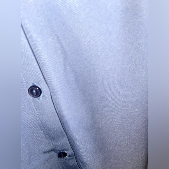 Women’s WOMANCE blue buttoned shirt dress with ruffled shoulders‎ size small NWT - Picture 11 of 15